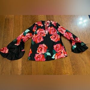 Crosby by Mollie Burch Dramatic Rosen Ruffle Bell Sleeve Blouse